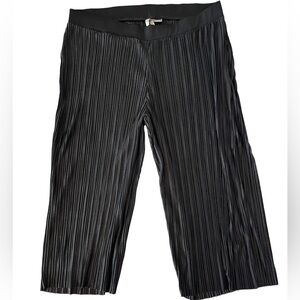 Pennington Wide Leg Pleated Plus Size 1X Polazzo Cropped Pants Black